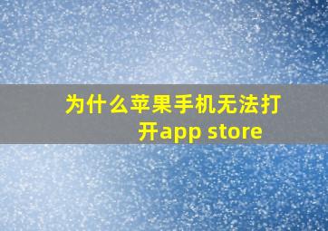 为什么苹果手机无法打开app store